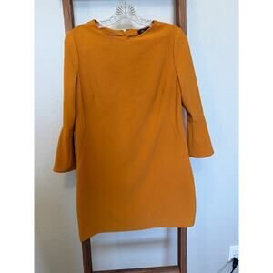 Mustard Yellow Bell Sleeve Dress | Size Small